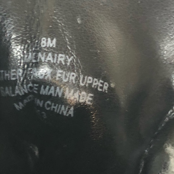 Marc Fisher LTD Nairy Hiking Combat Black Leather Shearling Thick Lug Boots Sz 8 - Picture 10 of 11